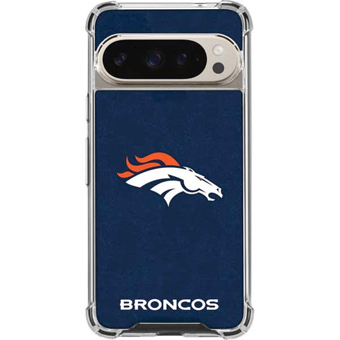 NFL Denver Broncos - Distressed Pixel 9/9 Pro Clear Case